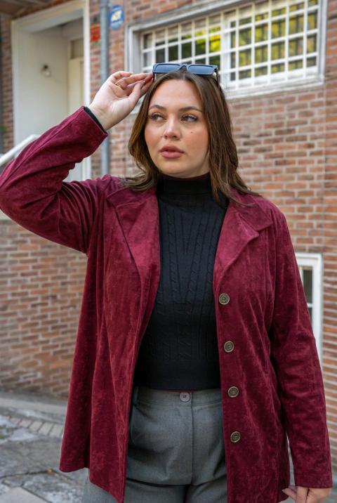 BLAZER GAMUZADO BORDO