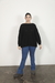 MAXI SWEATER ACANALADO NEGRO en internet