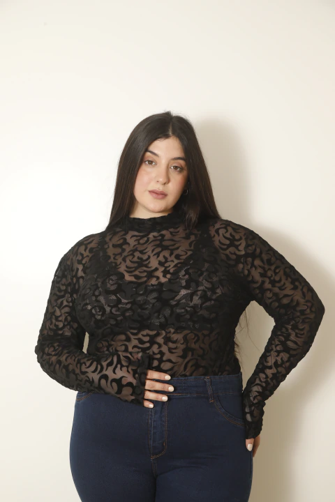 MEDIA POLERA MANGA LARGA TUL FUEGO NEGRA