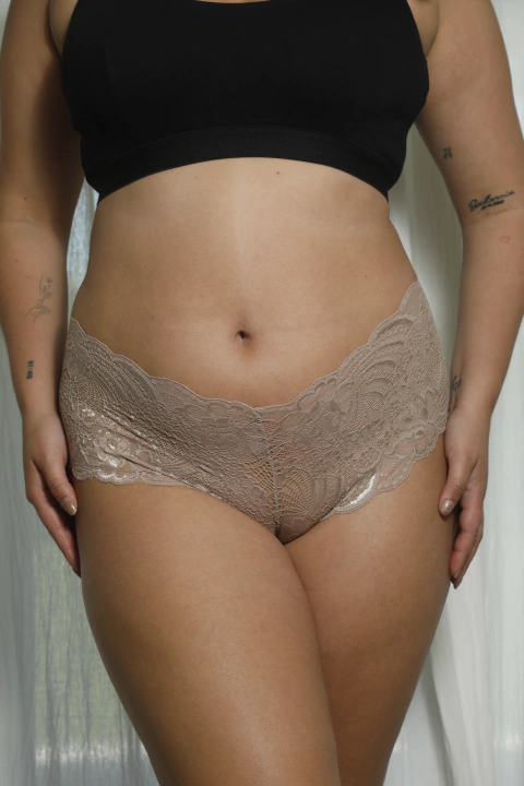 COULOTTE ENCAJE AVELLANA