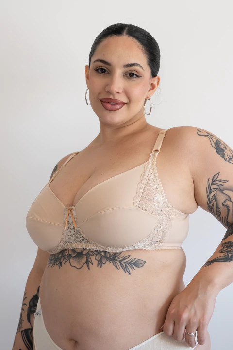 CORPIÑO LYCRA CON ARO Y PUNTILLA - comprar online