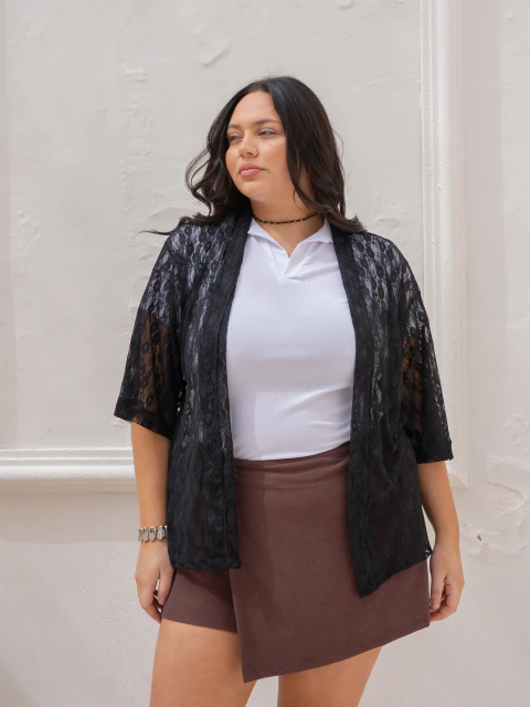 KIMONO ENCAJE NEGRO