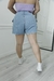 SHORT JEAN MOM CARGO MEDIO ELASTICO CELESTE - tienda online