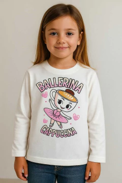 Remera Italian Memes Brainrot Manga Larga Capuccina Balerina - comprar online