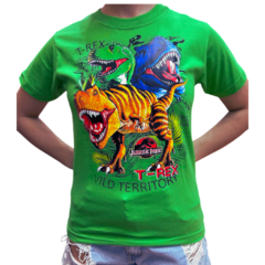 Remera de Dinosaurio Verde Manga Corta en internet