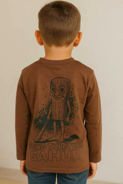 Remera Italian Memes Brainrot Manga Larga Tung Tung Sahur en internet