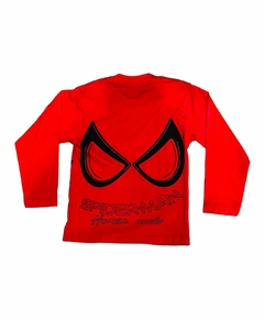 Remera Manga larga spider man cara en internet