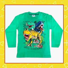 Remera manga larga de dinosaurio