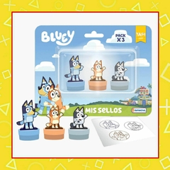 Set x3 sellos Con Figuras bluey
