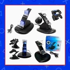 Base Doble Cargadora Joystick PS4 Con Luz