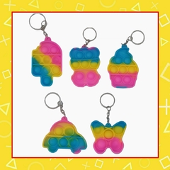 Llaveros de Pop it Importado Azul/Rosa/Amarillo