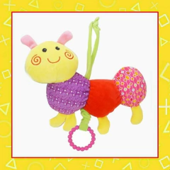 Cunero musical Gusano de Peluche Rosa