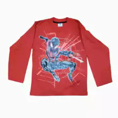 Remera spiderman miles morales manga larga roja - comprar online