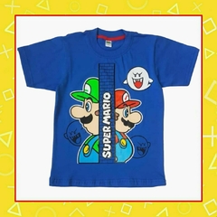 Remera manga corta Mario azul