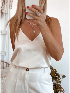 Musculosa lencera de saten - tienda online