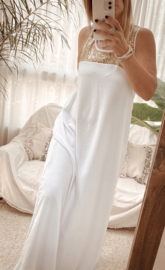 Vestido crepe con lentejuelas
