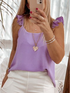Musculosa Amanda lino de crep - comprar online