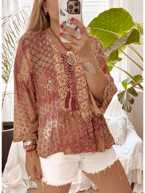 Blusa de seda de India (BI 0200)