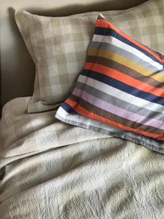 FUNDA EDREDÓN VICHY BEIGE - tienda online