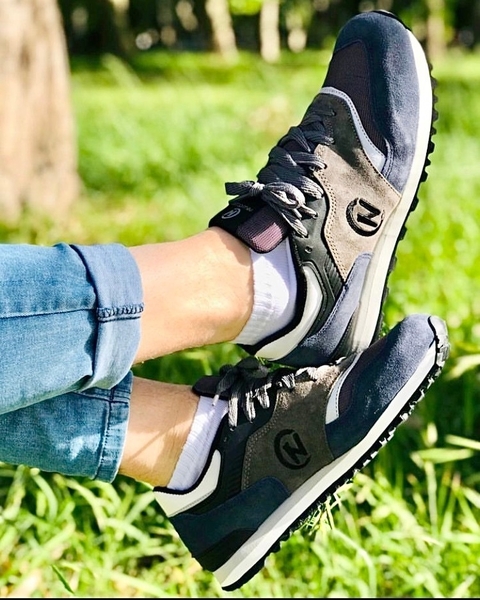 Zapatilla hombre 999- Running- Azul y gris