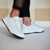 Zapatillas Urbanas Dama en Cuero Blanco art 3059