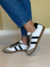 Zapatillas Retro Caballero Cuero art 6001 Blanco
