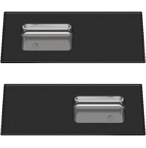 Mesada Marmol Sintetico 140 X 60 Cm Bacha Acero Durafort - comprar online