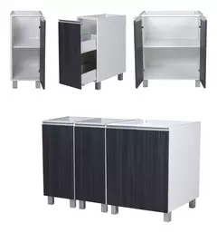 Bajo Mesada 120 Cm 3 Puerta + Especiero Cajon Potenza Blanco - comprar online