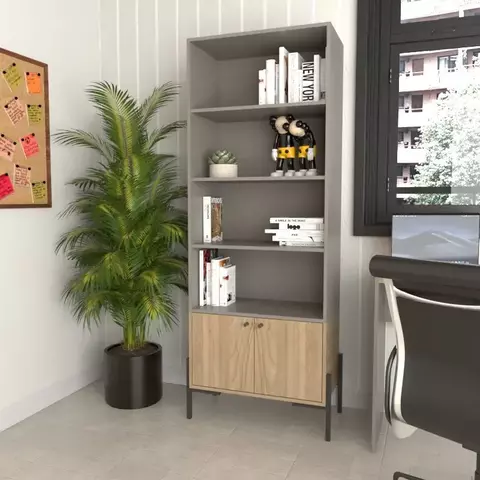Estanteria Bibloteca Tables Metalwood 4256 1.83m 2 Puertas - Pignataro Diseño & Construccion