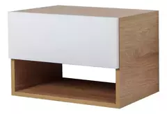 Mesa De Luz Flotante Murano Moderna Ricchezze Hickory Blanco - comprar online