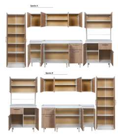 Imagen de Bajo Mesada 160 Cm + Alacena + Kit Multiuso + Tolva 2p Turin