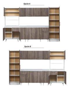 Bajo Mesada 160 Cm + Alacena + Kit Multiuso + Tolva 2p Turin - tienda online