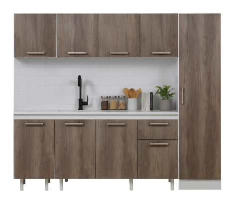 Bajo Mesada 160 Cm + Alacena + Despensero Tolva 1p Turin