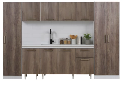 Bajo Mesada 160 + Alacena + Despensero 1p + Tolva 2p Turin - Pignataro Diseño & Construccion