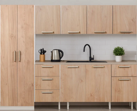 Bajo Mesada 160 C/ Cajonera + Alacena + Tolva 2 puertas Turin