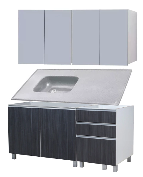 Imagen de Combo Cocina Bajo 160 Cm Potenza + Alacena + Mesada Durafort