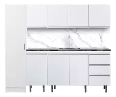 Bajo Mesada 180 Cm Arco Blanco Perfil J + Alacena + Tolva 1p - comprar online