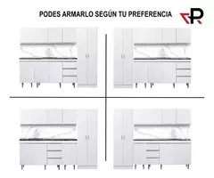 Bajo Mesada 180 Cm Arco Blanco Perfil J + Alacena + Tolva 2p en internet