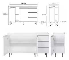 Bajo Mesada Y Alacena 180 Arco Blanco + Tolva 2p + Tolva 1p - Pignataro Diseño & Construccion