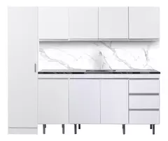 Bajo Mesada 160 Cm Arco Blanco Perfil J + Alacena + Tolva 1p o de 2p - comprar online
