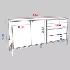 Imagen de RBahiut Vajillero 150 Cm 2 Puertas 2 Cajones Tables 4253