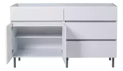 Imagen de Combo Bajo mesada 140 cm Livorno Blanco + Alacena + Mesada Marmol Sintetico