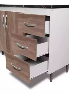 Bajo Mesada Mueble Cocina Ricchezze Arco 160 Melamina Blanco