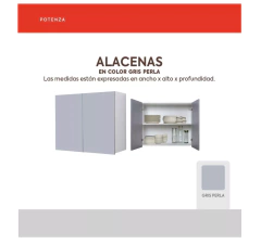 Alacena Moderna 80 Cm Gris Perla Potenza Ricchezze Cocina en internet