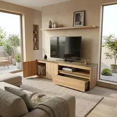 Imagen de Rack Tv Tables 4027 154cm 2p 1 Cajon Color Coco Y Safari