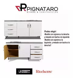 Bajo Ricchezze 140 Cm + Alacena + Mesada Johnson + Tolva 2 P - comprar online