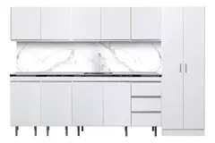 Bajo Mesada 200 Cm Arco Blanco Perfil J + Alacena + Tolva 2p - comprar online