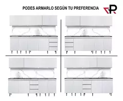 Bajo Mesada 200 Cm Arco Blanco Perfil J + Alacena + Tolva 1p en internet