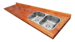 Mesada 120x60 Madera Eucalipto Laqueada Bacha Doble Johnson