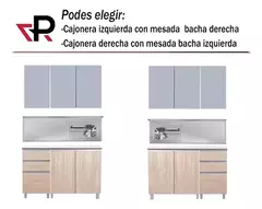 Combo Bajo MESADA 120 Cm + Alacena Potenza + Mesada Johnson Acero - comprar online